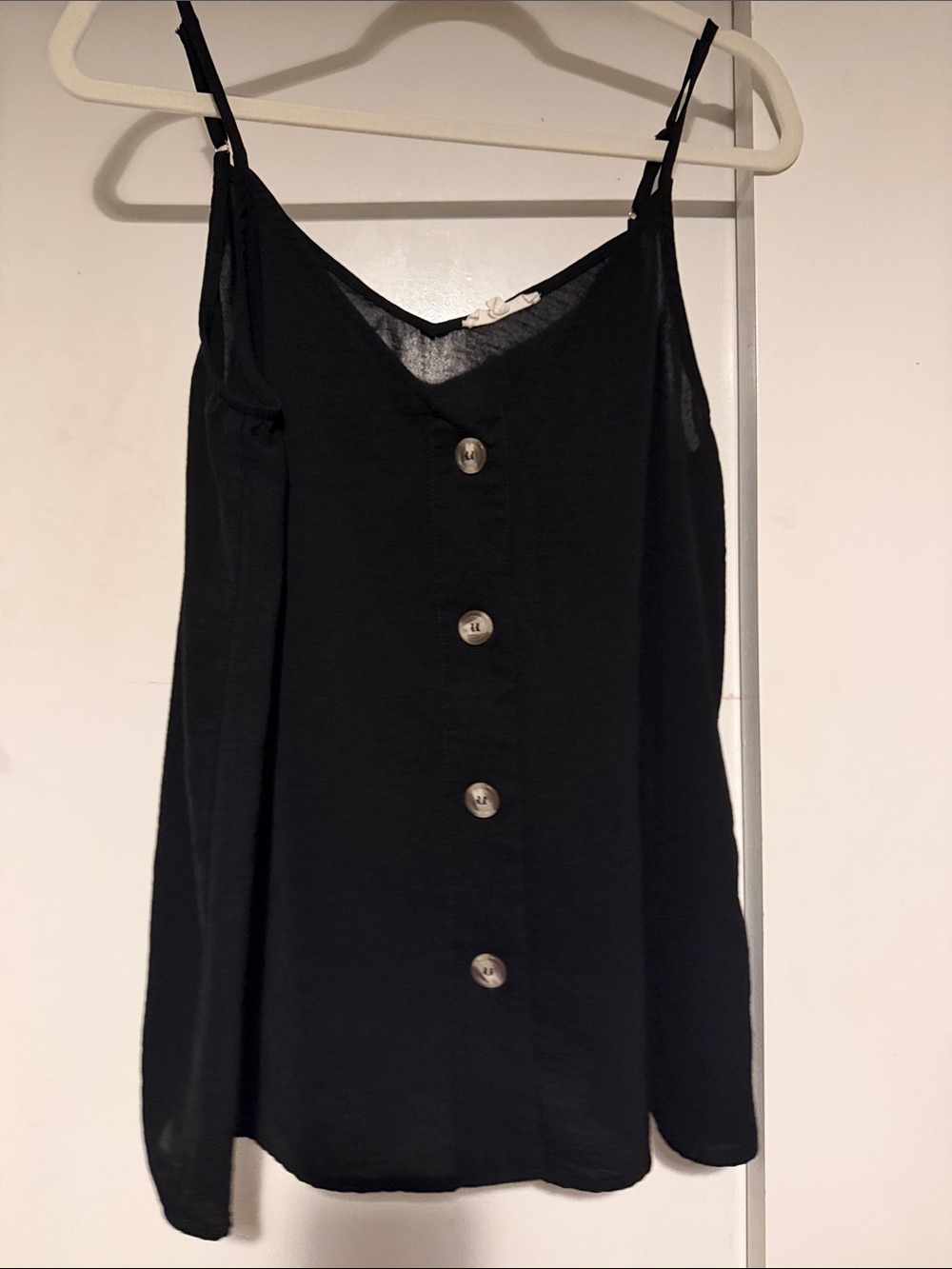entro Black Button-Front sleeveless blouse